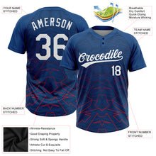 Load image into Gallery viewer, Custom US Navy Blue White-Red 3D Pattern Two-Button Unisex Softball Jersey