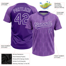 Load image into Gallery viewer, Custom Purple Purple-White 3D Pattern Two-Button Unisex Softball Jersey
