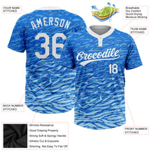 Load image into Gallery viewer, Custom Royal White-Light Blue 3D Pattern Two-Button Unisex Softball Jersey