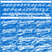 Load image into Gallery viewer, Custom Royal White-Light Blue 3D Pattern Two-Button Unisex Softball Jersey