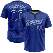 Load image into Gallery viewer, Custom Royal Royal-Navy 3D Pattern Two-Button Unisex Softball Jersey