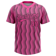 Load image into Gallery viewer, Custom Pink Pink-Black 3D Pattern Two-Button Unisex Softball Jersey