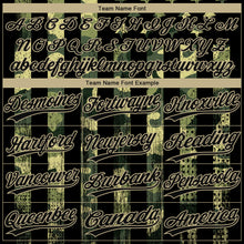 Load image into Gallery viewer, Custom Camo Black-Old Gold 3D American Flag Salute To Service Two-Button Unisex Softball Jersey