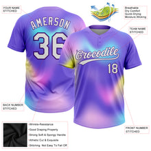 Load image into Gallery viewer, Custom Purple White-Pink 3D Pattern Two-Button Unisex Softball Jersey