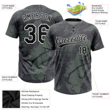 Load image into Gallery viewer, Custom Olive Black-White 3D Pattern Salute To Service Two-Button Unisex Softball Jersey