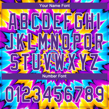 Load image into Gallery viewer, Custom Tie Dye Purple-White 3D Two-Button Unisex Softball Jersey