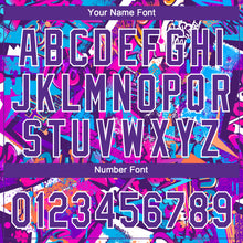 Load image into Gallery viewer, Custom Graffiti Pattern Purple-White 3D Bright Psychedelic Two-Button Unisex Softball Jersey