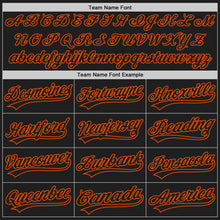 Load image into Gallery viewer, Custom Black Black-Orange Two-Button Unisex Softball Jersey