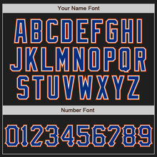 Load image into Gallery viewer, Custom Black Royal-Orange Two-Button Unisex Softball Jersey