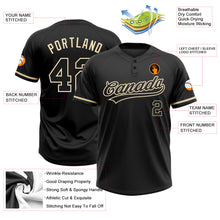 Load image into Gallery viewer, Custom Black Black-City Cream Two-Button Unisex Softball Jersey