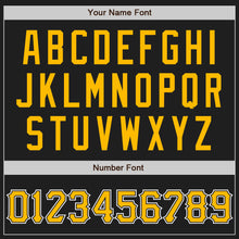 Load image into Gallery viewer, Custom Black Gold-White Two-Button Unisex Softball Jersey