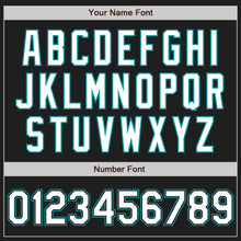 Load image into Gallery viewer, Custom Black White-Teal Two-Button Unisex Softball Jersey