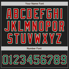 Load image into Gallery viewer, Custom Black Kelly Green-Red Two-Button Unisex Softball Jersey