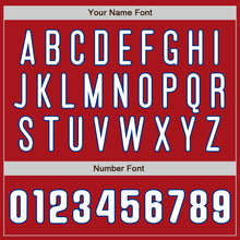 Load image into Gallery viewer, Custom Red White-Royal Two-Button Unisex Softball Jersey