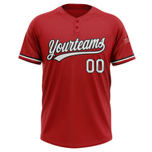Load image into Gallery viewer, Custom Red White-Black Two-Button Unisex Softball Jersey