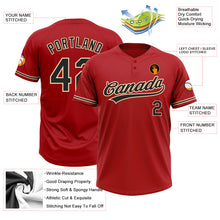 Load image into Gallery viewer, Custom Red Black-City Cream Two-Button Unisex Softball Jersey