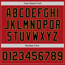 Load image into Gallery viewer, Custom Red Black-Old Gold Two-Button Unisex Softball Jersey