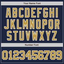 Load image into Gallery viewer, Custom Navy Old Gold-White Two-Button Unisex Softball Jersey