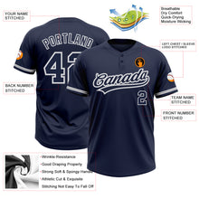 Load image into Gallery viewer, Custom Navy Navy-Gray Two-Button Unisex Softball Jersey