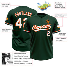 Load image into Gallery viewer, Custom Green White-Orange Two-Button Unisex Softball Jersey