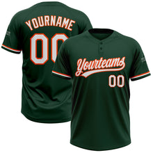 Load image into Gallery viewer, Custom Green White-Orange Two-Button Unisex Softball Jersey