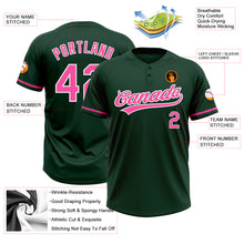 Load image into Gallery viewer, Custom Green Pink-White Two-Button Unisex Softball Jersey
