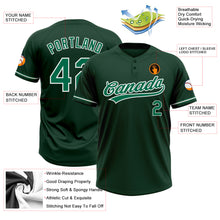 Load image into Gallery viewer, Custom Green Kelly Green-White Two-Button Unisex Softball Jersey