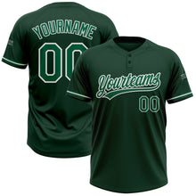 Load image into Gallery viewer, Custom Green Kelly Green-White Two-Button Unisex Softball Jersey