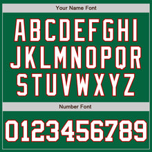 Load image into Gallery viewer, Custom Kelly Green White-Red Two-Button Unisex Softball Jersey