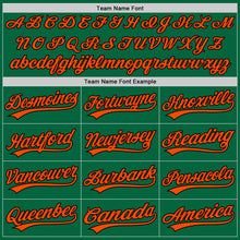 Load image into Gallery viewer, Custom Kelly Green Orange-Black Two-Button Unisex Softball Jersey