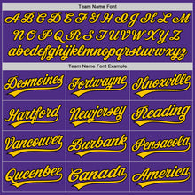 Load image into Gallery viewer, Custom Purple Black-Yellow Two-Button Unisex Softball Jersey
