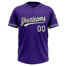 Load image into Gallery viewer, Custom Purple White-Black Two-Button Unisex Softball Jersey
