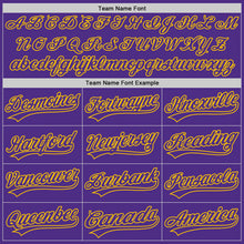 Load image into Gallery viewer, Custom Purple Purple-Yellow Two-Button Unisex Softball Jersey