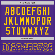 Load image into Gallery viewer, Custom Purple Purple-Yellow Two-Button Unisex Softball Jersey