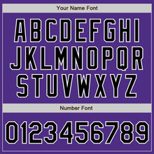 Load image into Gallery viewer, Custom Purple Black-White Two-Button Unisex Softball Jersey