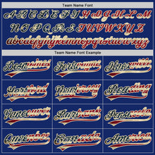 Load image into Gallery viewer, Custom Royal Vintage USA Flag-City Cream Two-Button Unisex Softball Jersey