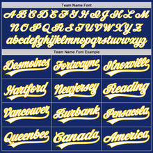 Load image into Gallery viewer, Custom Royal White-Yellow Two-Button Unisex Softball Jersey