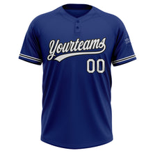Load image into Gallery viewer, Custom Royal White-Black Two-Button Unisex Softball Jersey