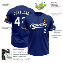 Load image into Gallery viewer, Custom Royal White-Black Two-Button Unisex Softball Jersey