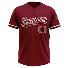 Load image into Gallery viewer, Custom Crimson White Two-Button Unisex Softball Jersey