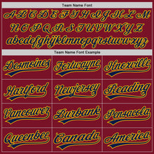 Load image into Gallery viewer, Custom Crimson Yellow-Navy Two-Button Unisex Softball Jersey