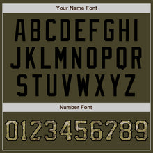 Load image into Gallery viewer, Custom Olive Camo-Black Salute To Service Two-Button Unisex Softball Jersey