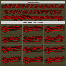 Load image into Gallery viewer, Custom Olive Red-Black Salute To Service Two-Button Unisex Softball Jersey