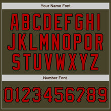 Load image into Gallery viewer, Custom Olive Red-Black Salute To Service Two-Button Unisex Softball Jersey