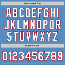 Load image into Gallery viewer, Custom Powder Blue White-Red Two-Button Unisex Softball Jersey