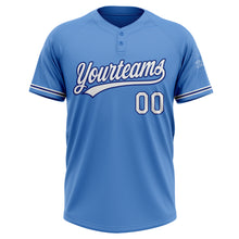Load image into Gallery viewer, Custom Powder Blue White-Royal Two-Button Unisex Softball Jersey