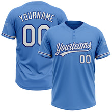 Load image into Gallery viewer, Custom Powder Blue White-Royal Two-Button Unisex Softball Jersey