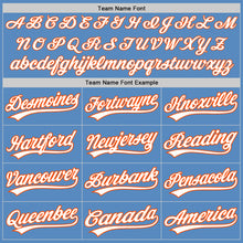 Load image into Gallery viewer, Custom Powder Blue White-Orange Two-Button Unisex Softball Jersey