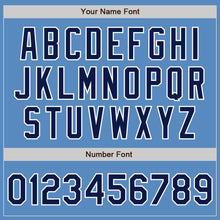 Load image into Gallery viewer, Custom Powder Blue Navy-White Two-Button Unisex Softball Jersey