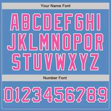 Load image into Gallery viewer, Custom Powder Blue Pink-White Two-Button Unisex Softball Jersey